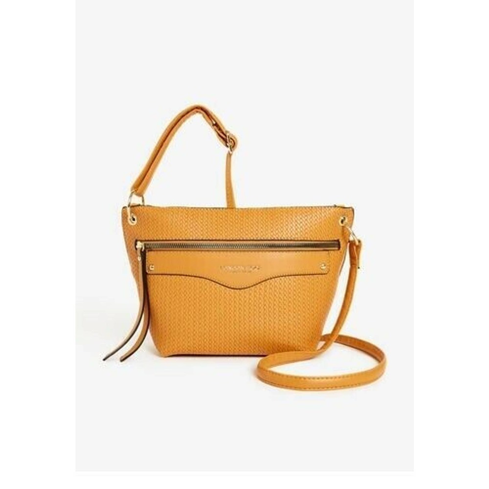 London Fog Women's Faux Leather Crossbody Yellow Gold
